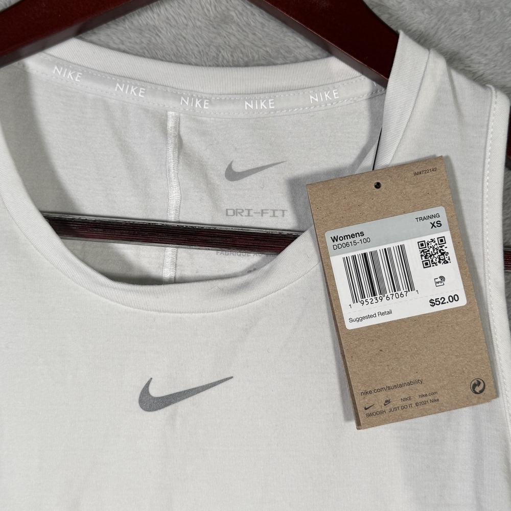 Nike Dri-FIT Tank Top Womens‎ XS Sleeveless Athletic One Luxe DD0615-100 - Picture 3 of 10